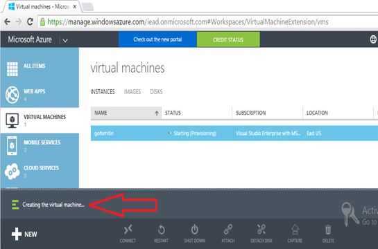 virtual machine is creating